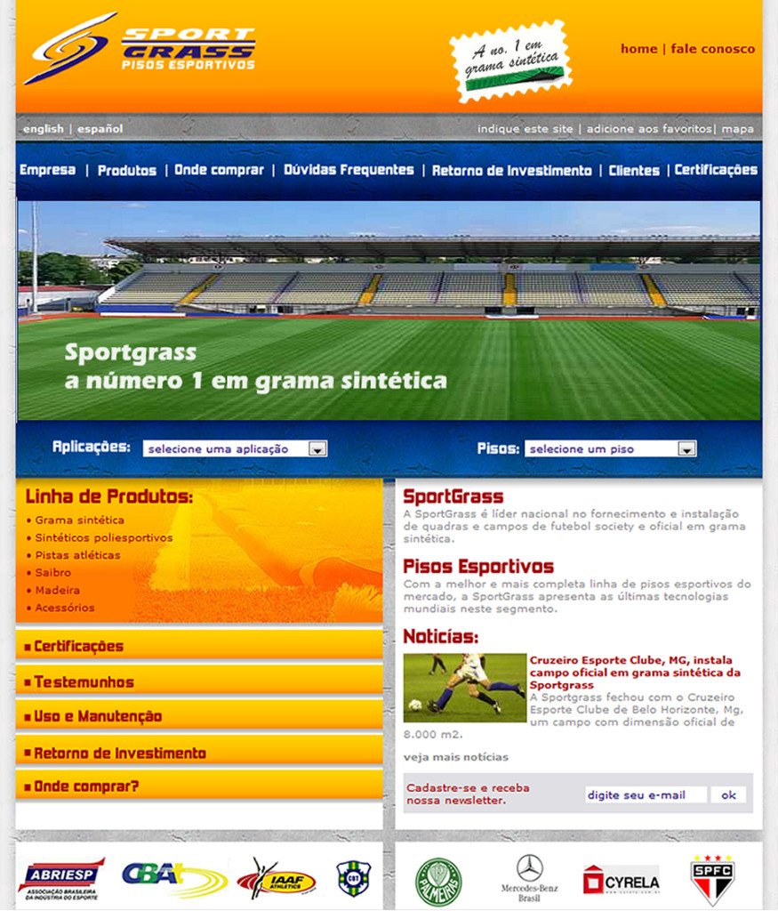 Criação e otimização de site Sport Grass