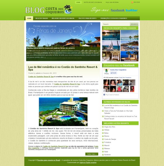 Otimização de site e criação de blog Costa dos Coqueiros
