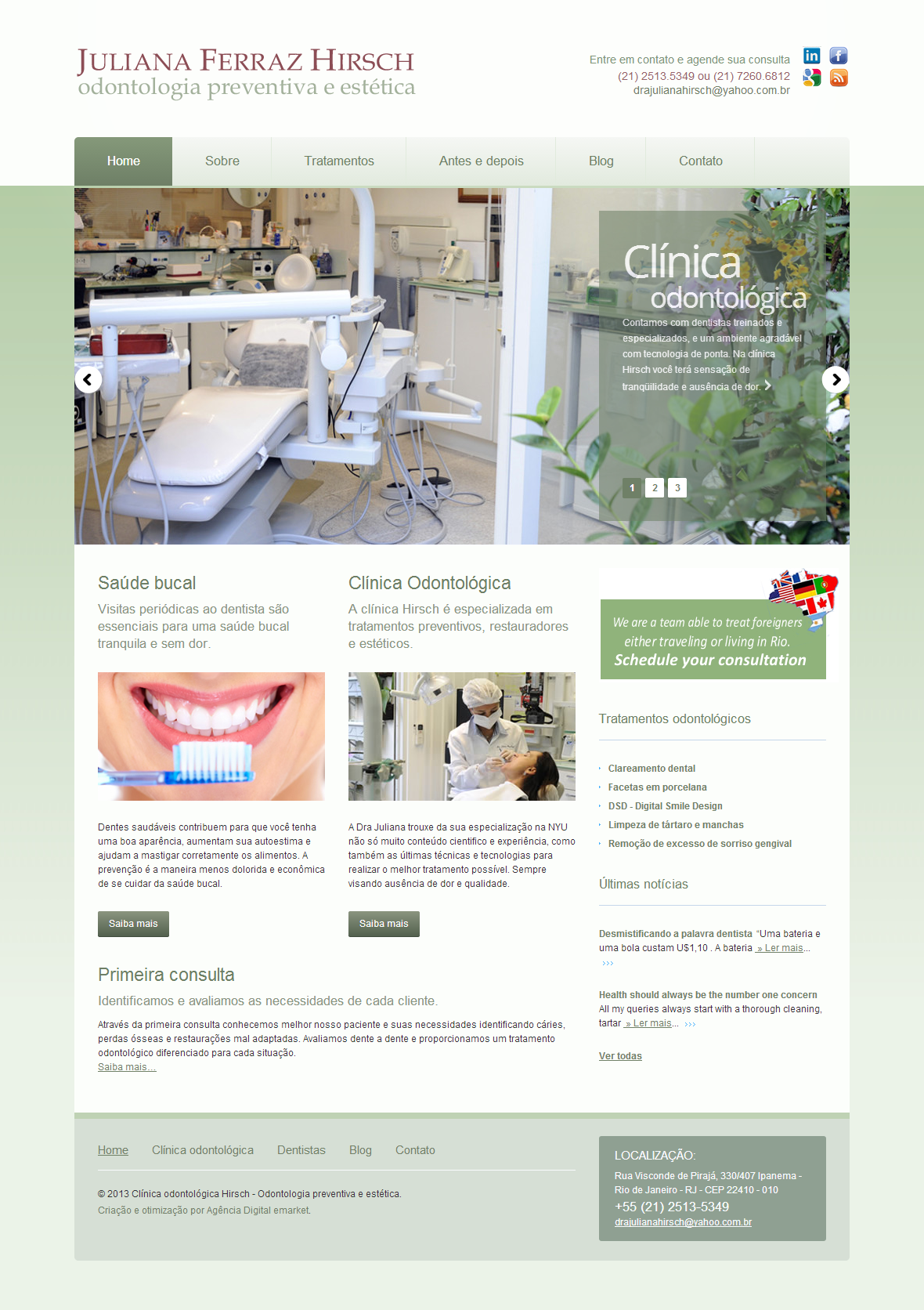 Criacao e otimizacao de site para clinica hirsch