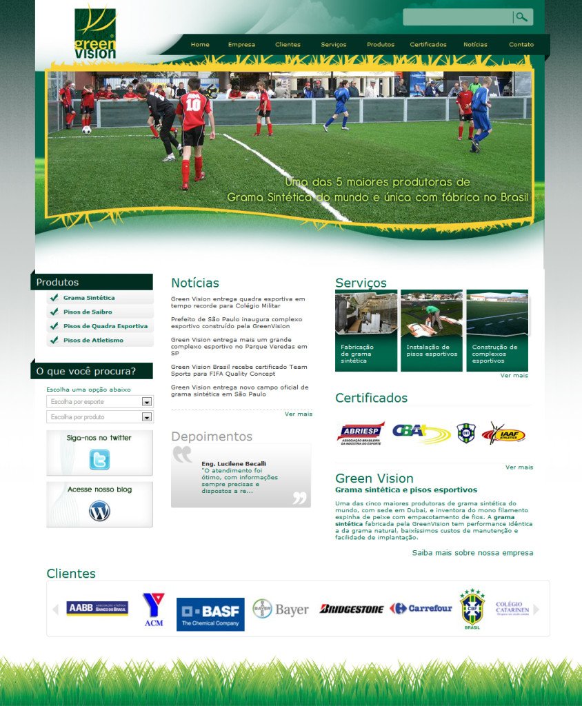 Criação de site e otimização SEO Green Vision