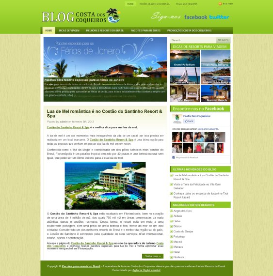 Otimização de site e criação de blog Costa dos Coqueiros